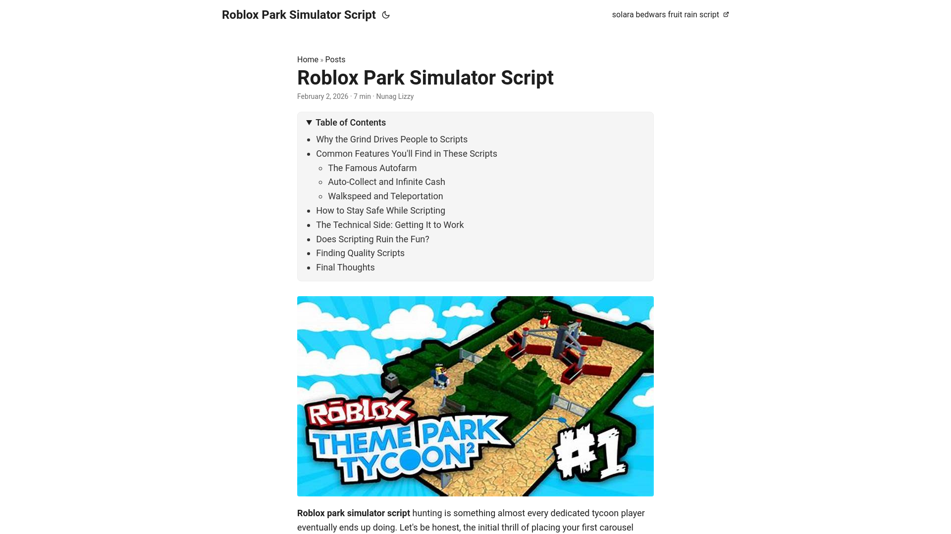 website screenshot of https://robloxparksimulatorscript.pages.dev/