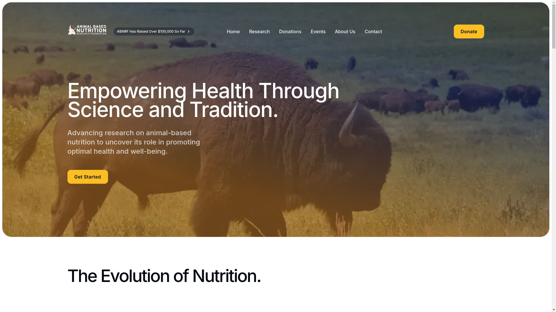 website screenshot of https://animal-based-nutrition-research-foundation.pages.dev/
