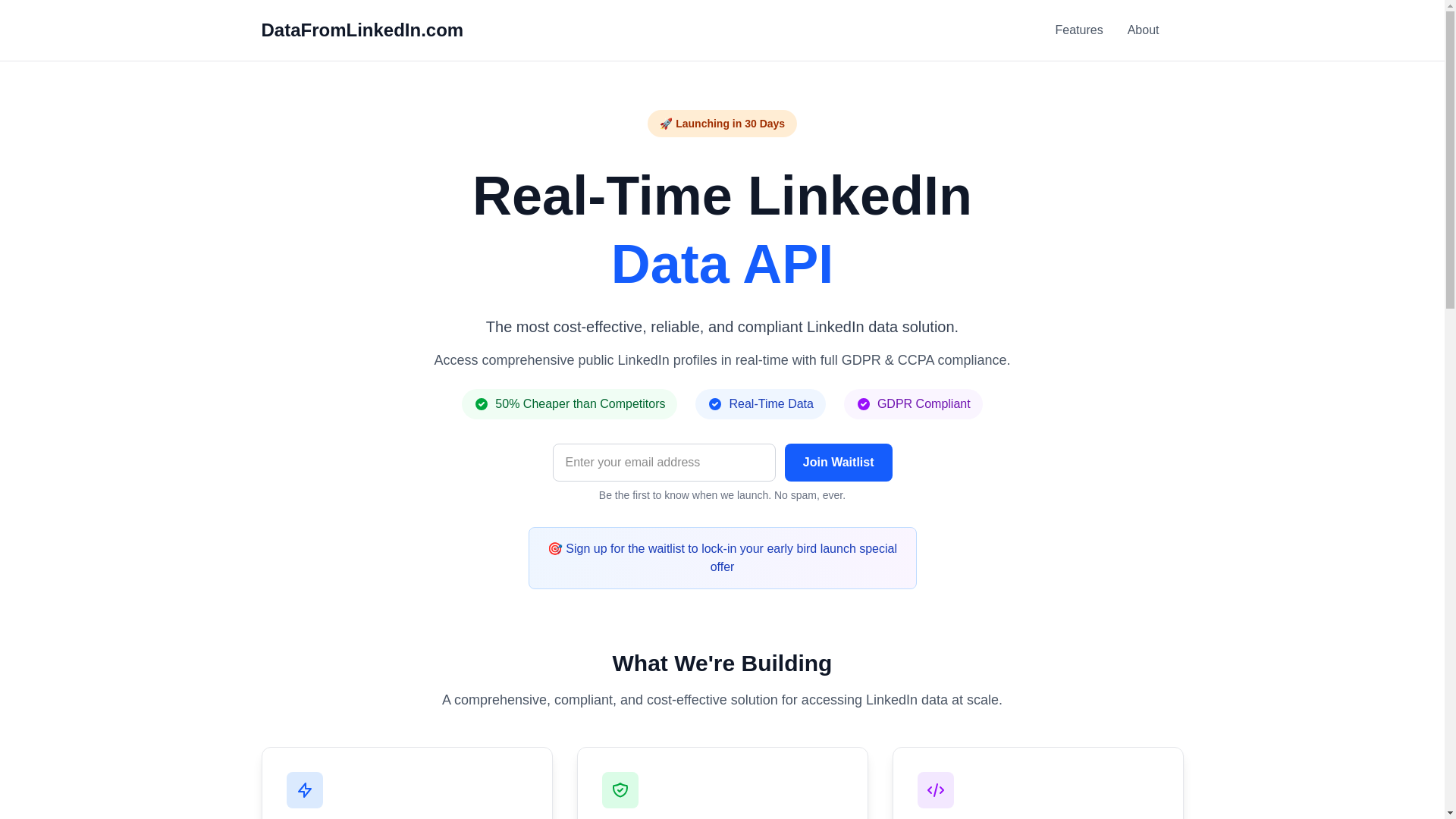 website screenshot of https://datafromlinkedin.com/