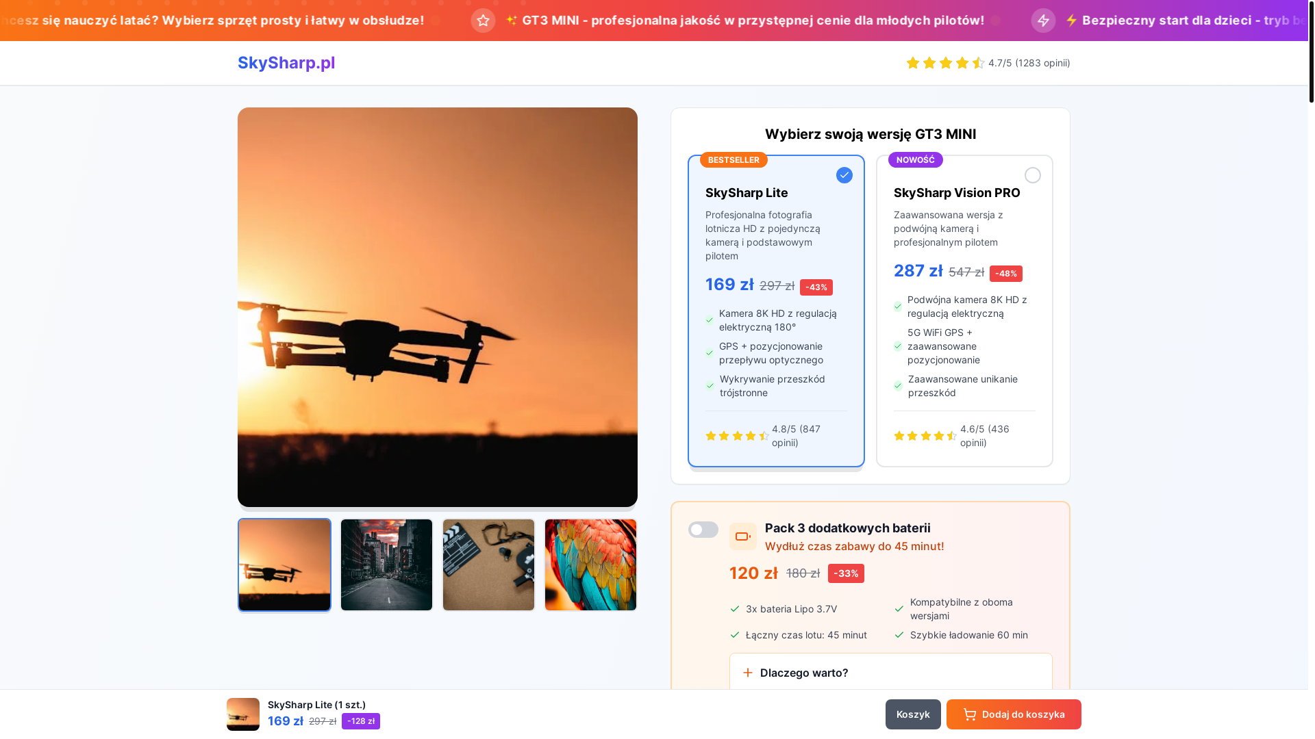 website screenshot of https://skysharp.pl/