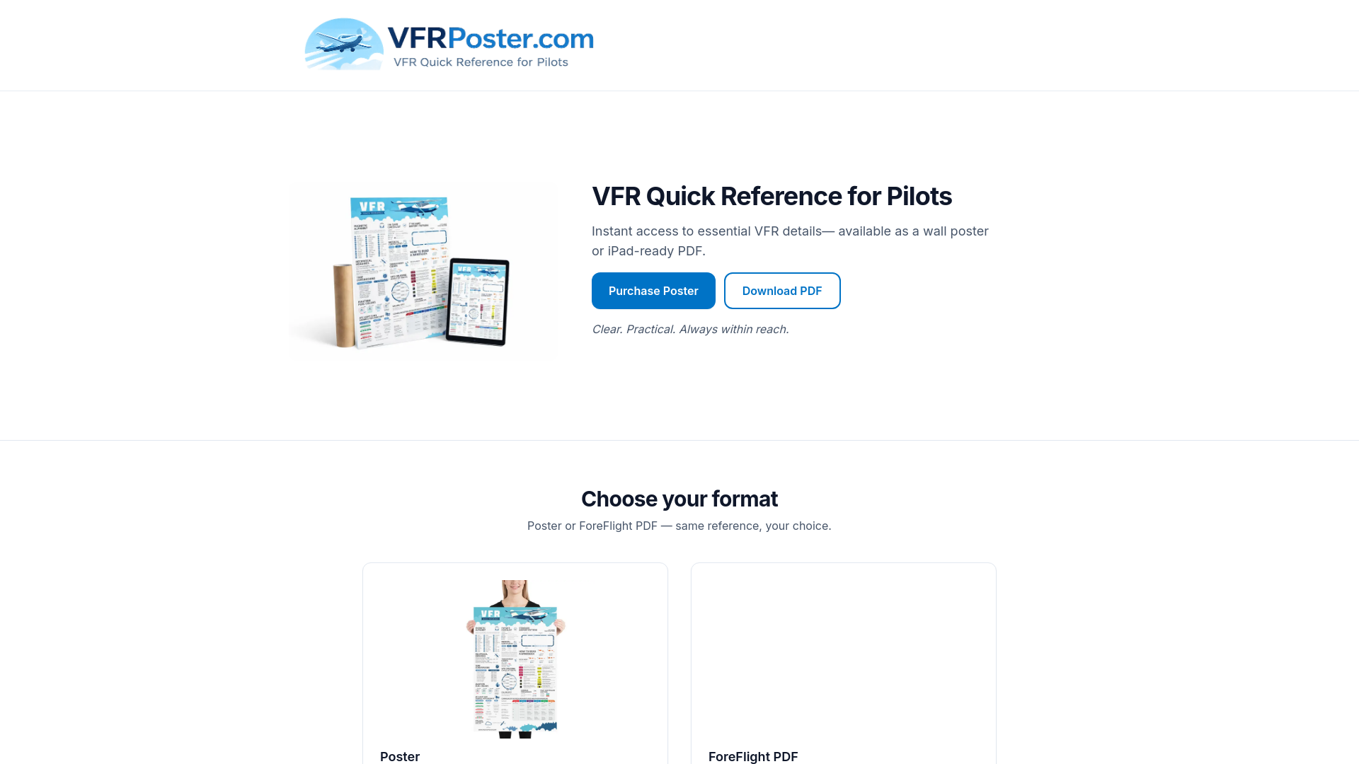website screenshot of https://vfrposter.com/