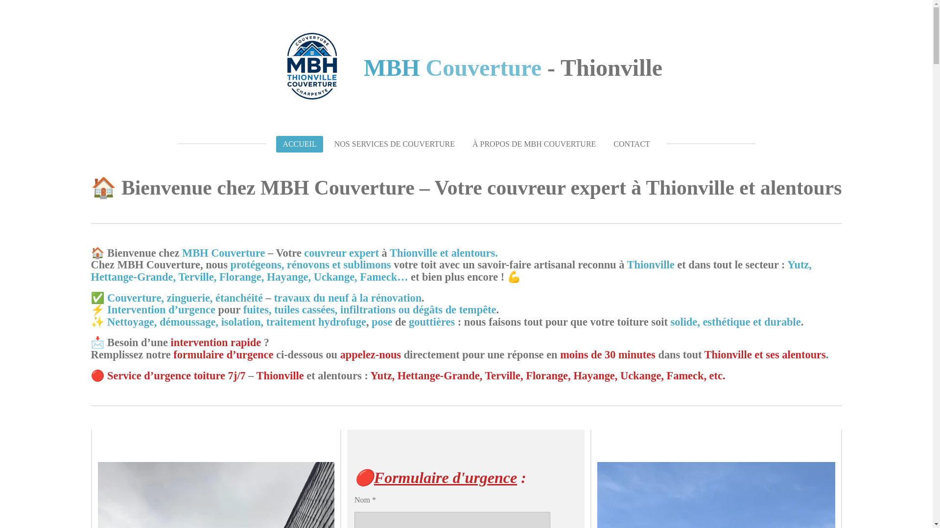 website screenshot of https://couvreur-mbh.fr/