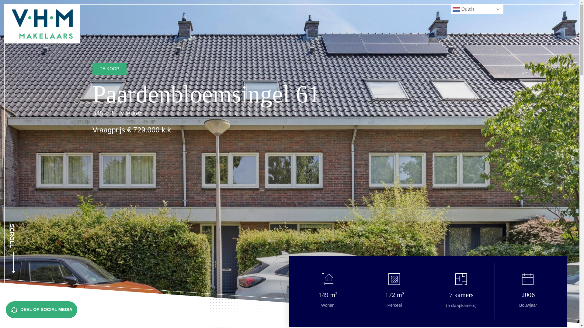 website screenshot of https://paardenbloemsingel61vleuten.nl/