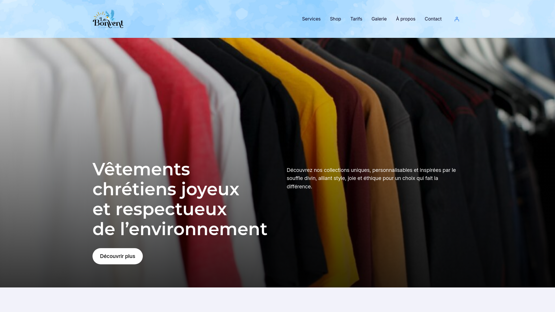 website screenshot of https://lebonvent-paris.fr/