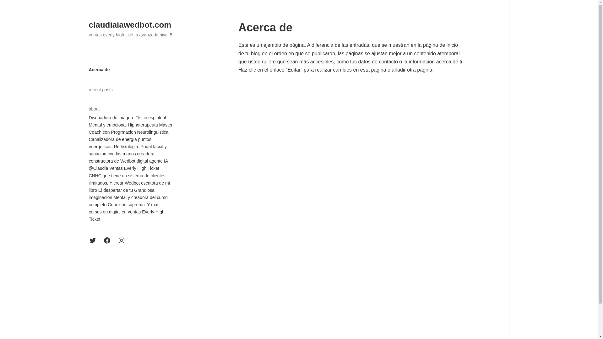 website screenshot of https://claudiaiawedbot.wpcomstaging.com