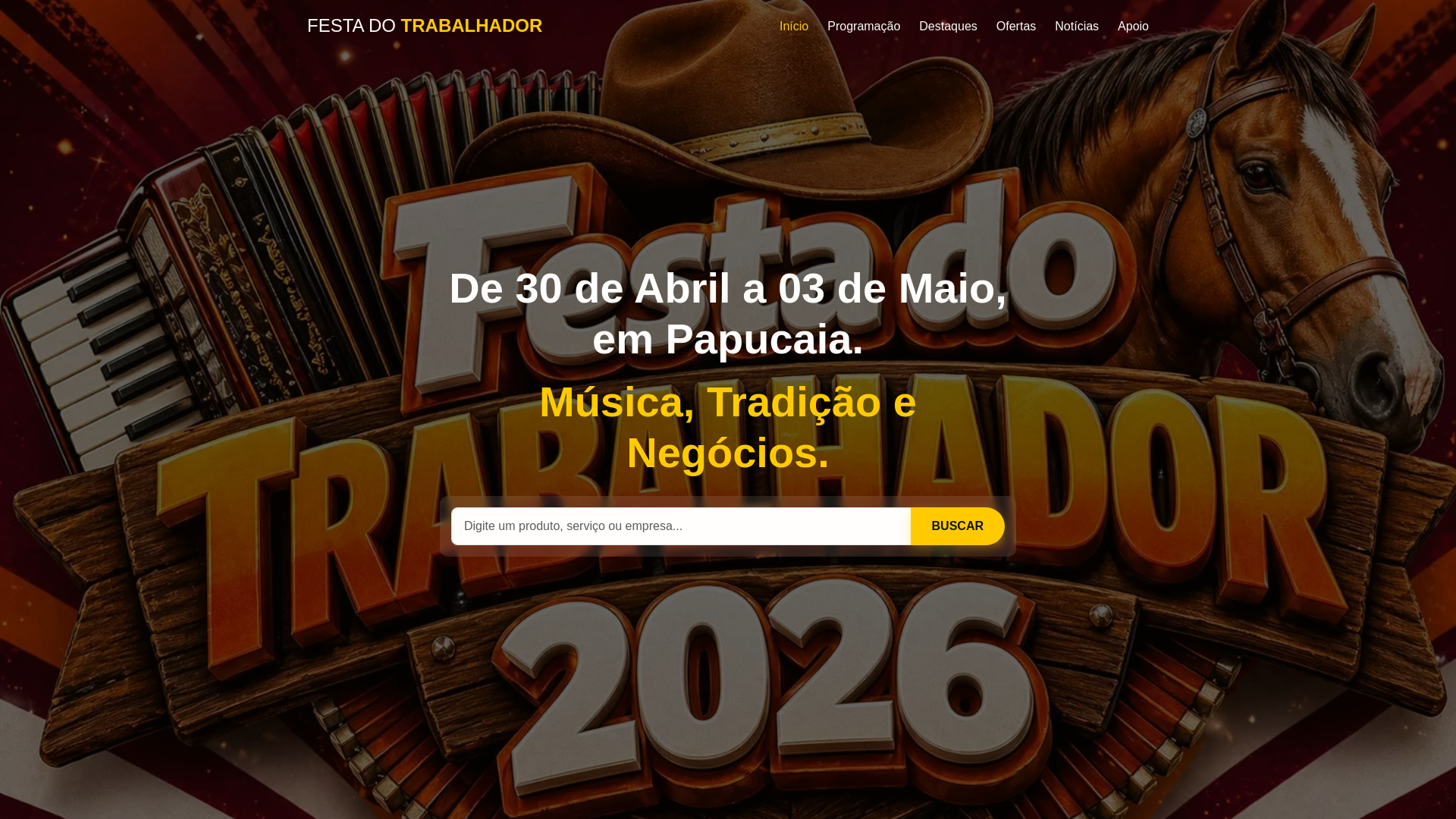 website screenshot of https://festadotrabalhador.com.br/
