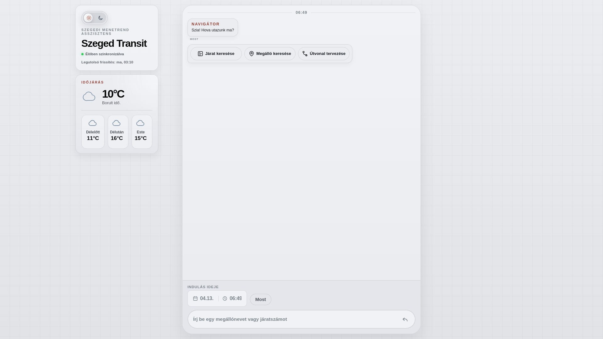 website screenshot of https://szegedtransit.hu