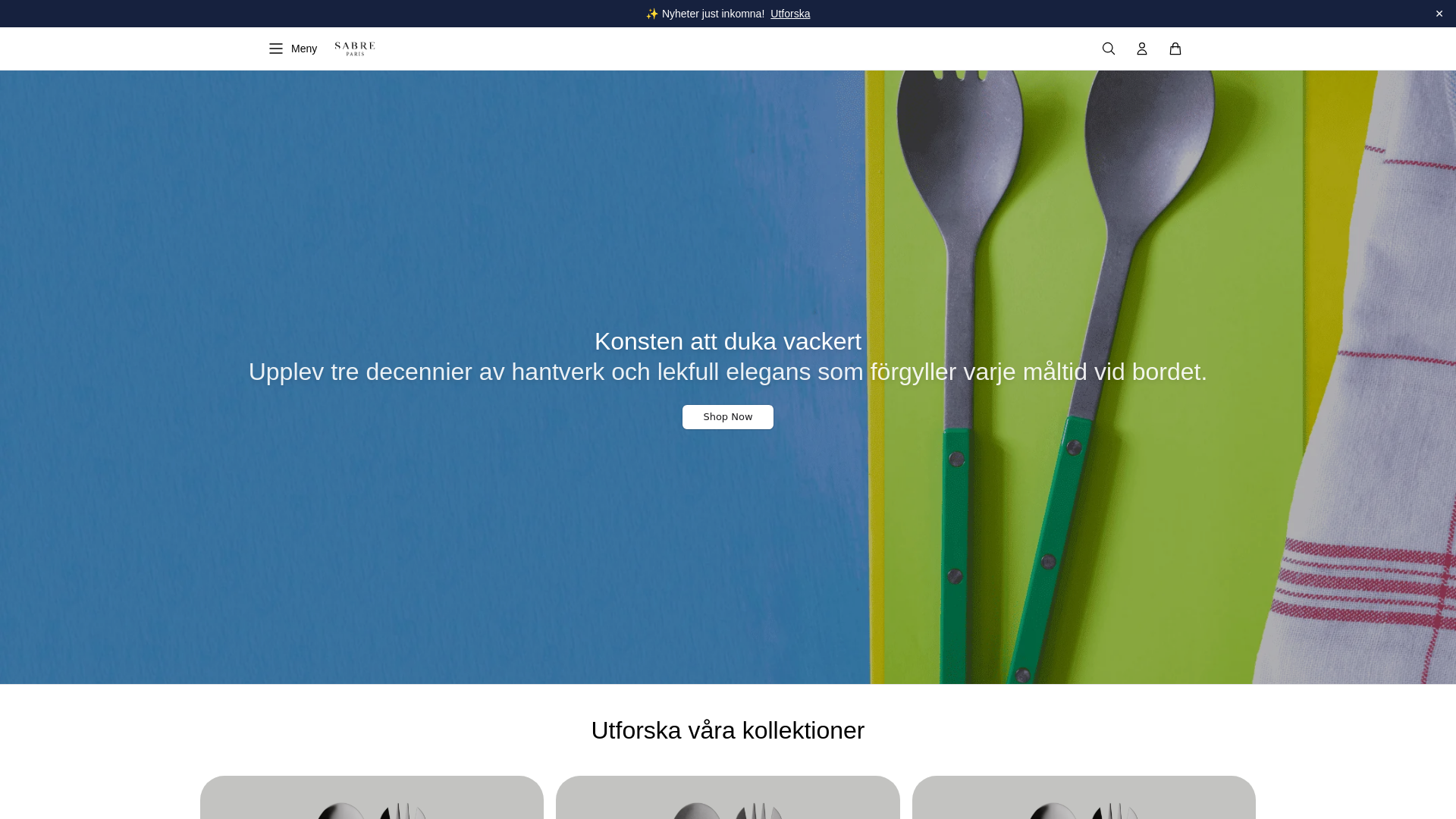 website screenshot of https://sabreparisstore.shop/