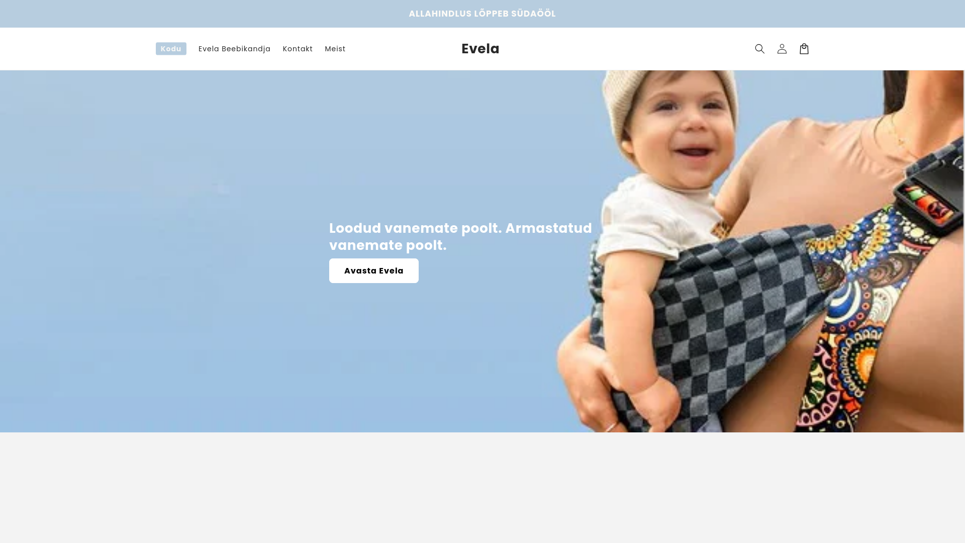 website screenshot of https://evela.ee/