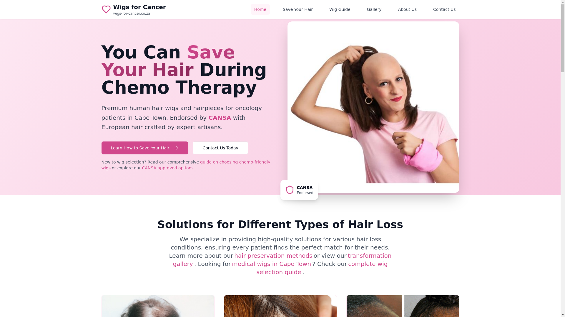 website screenshot of https://wigs-for-cancer.pages.dev/