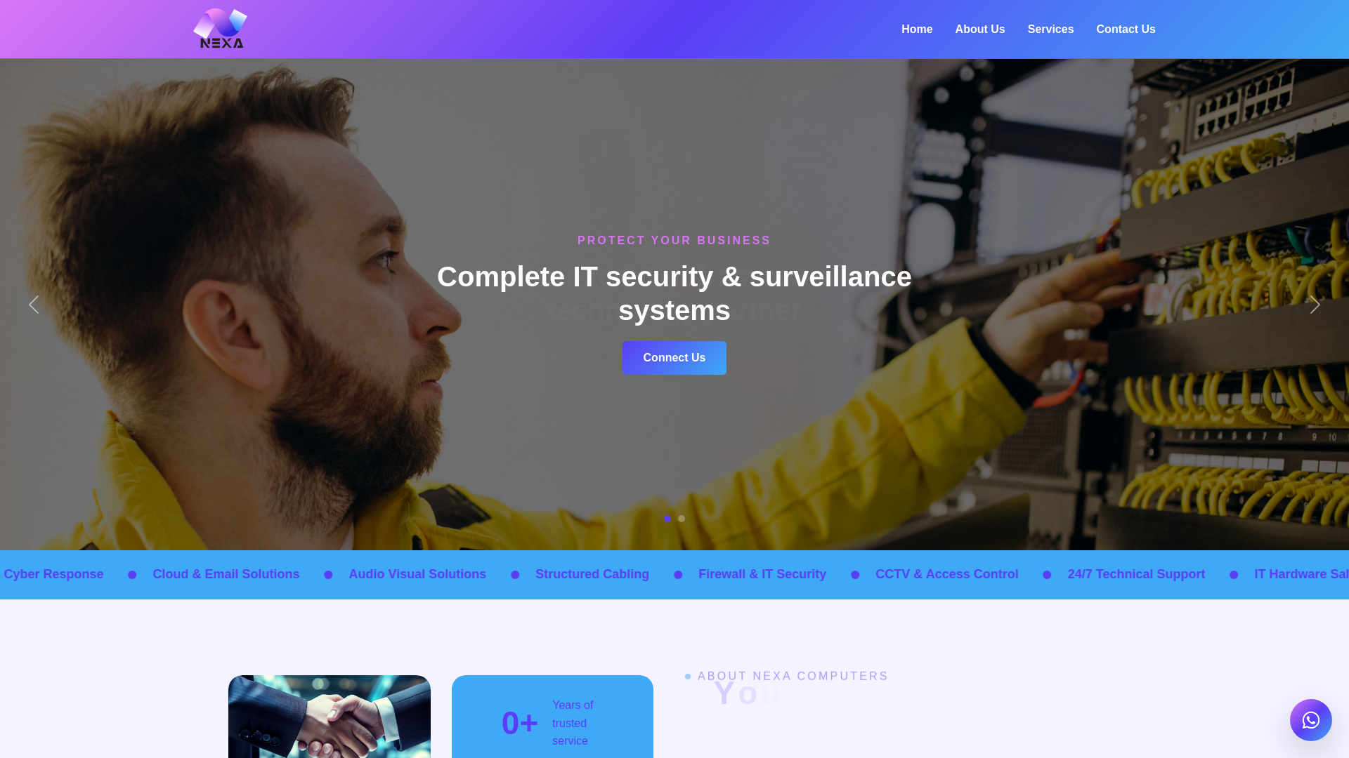 website screenshot of https://nexacomputers.ae/