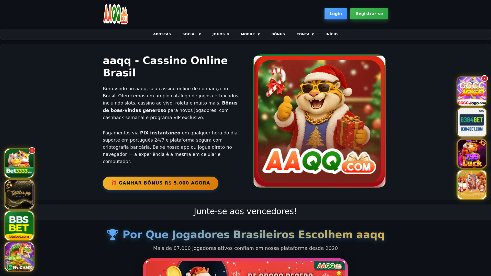 website screenshot of https://aaqqrabbit.com.br/