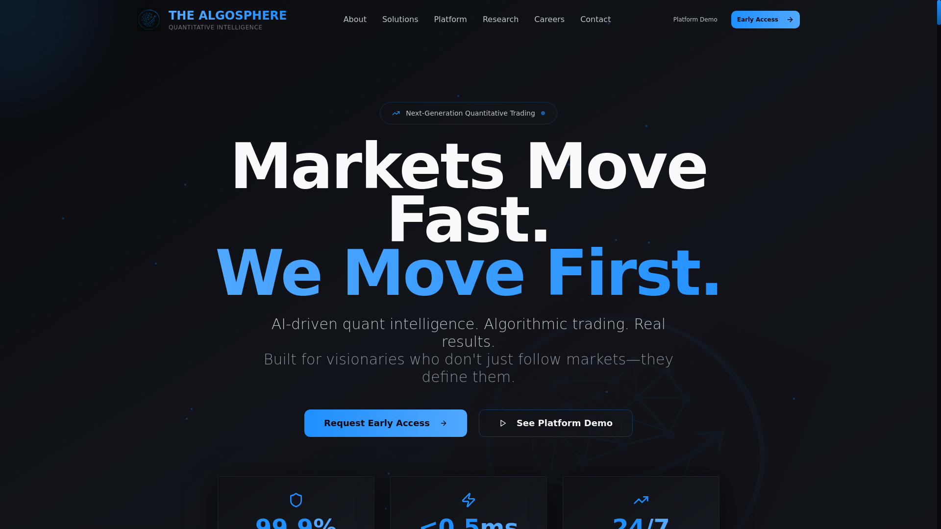 website screenshot of https://thealgosphere.com/