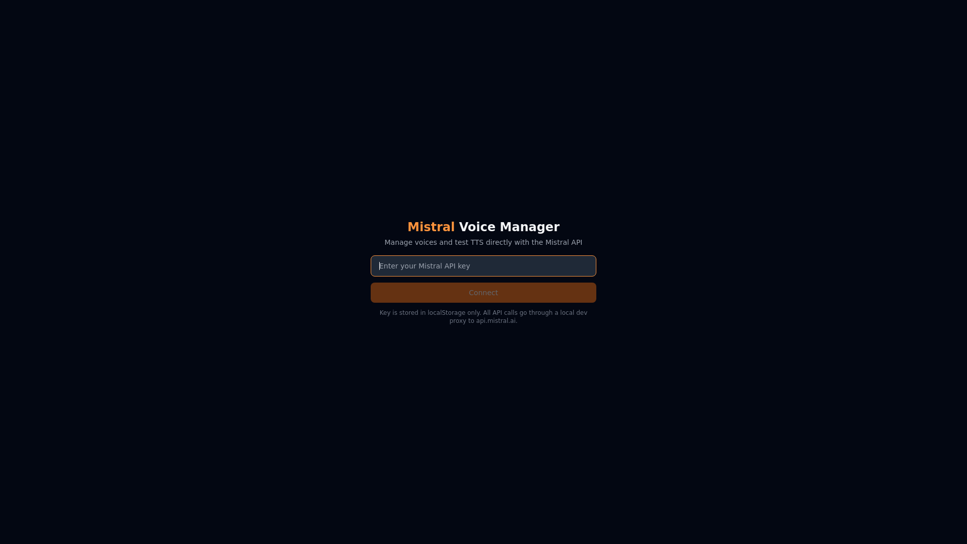 website screenshot of https://mistral-voice-manager.pages.dev/