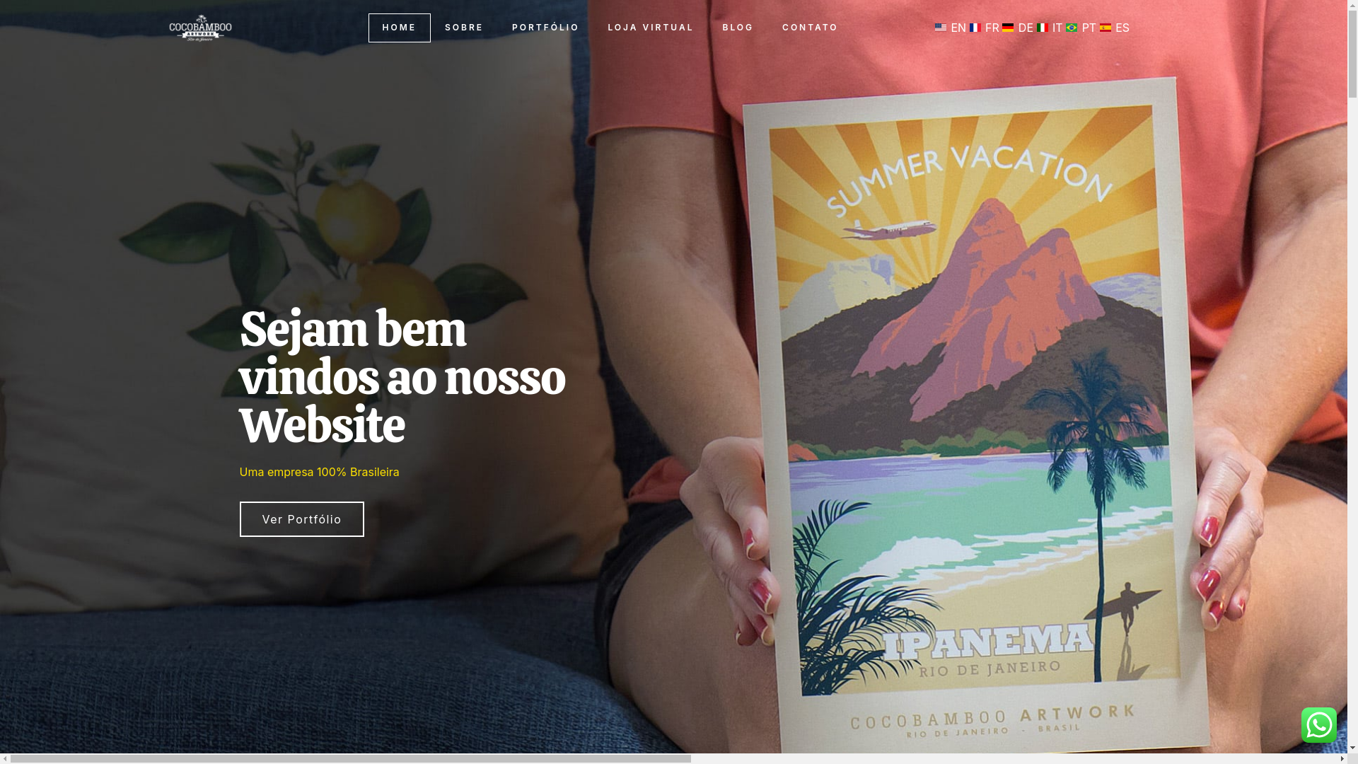 website screenshot of https://cocobambooartwork.com.br/