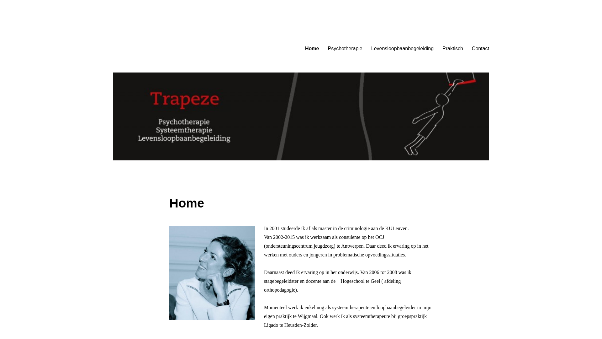 website screenshot of https://therapeutleuven.be
