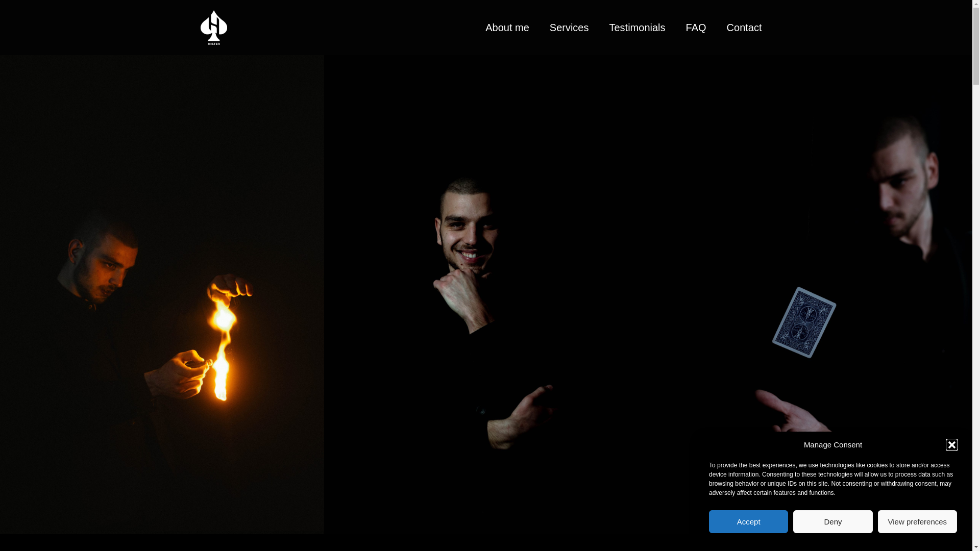 website screenshot of https://misterhillusionist.com/