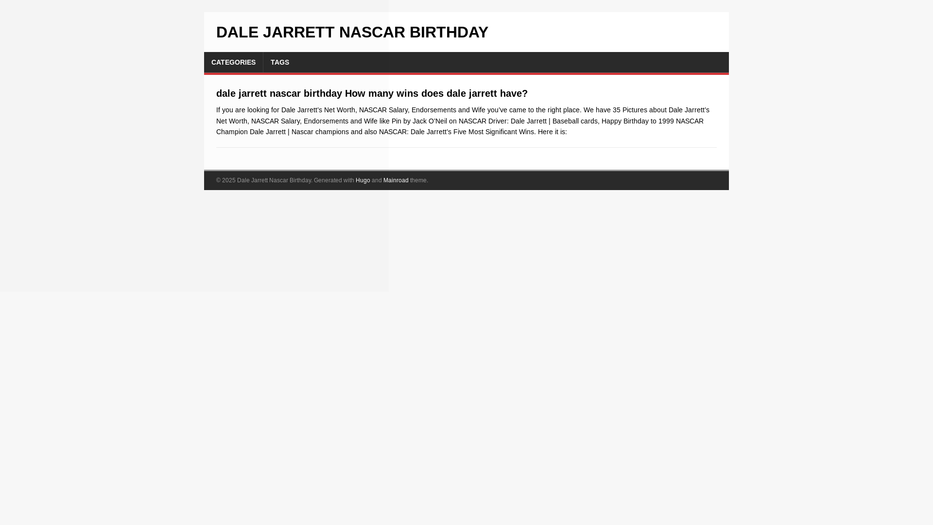 website screenshot of https://dale-jarrett-nascar-birthday.pages.dev/