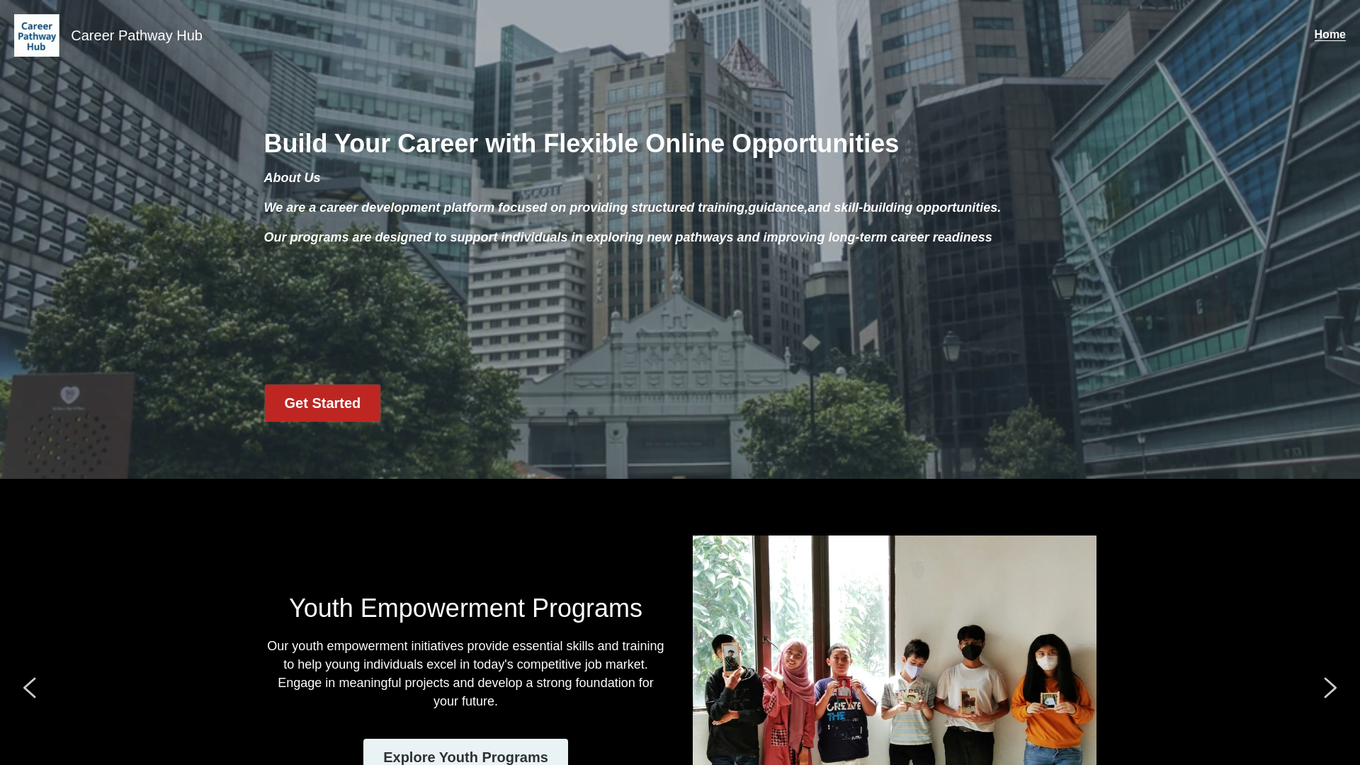 website screenshot of https://globalcareerhubsg.com/