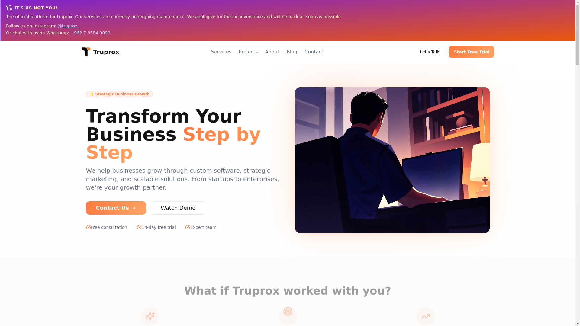 website screenshot of https://truprox-website-latest.pages.dev/