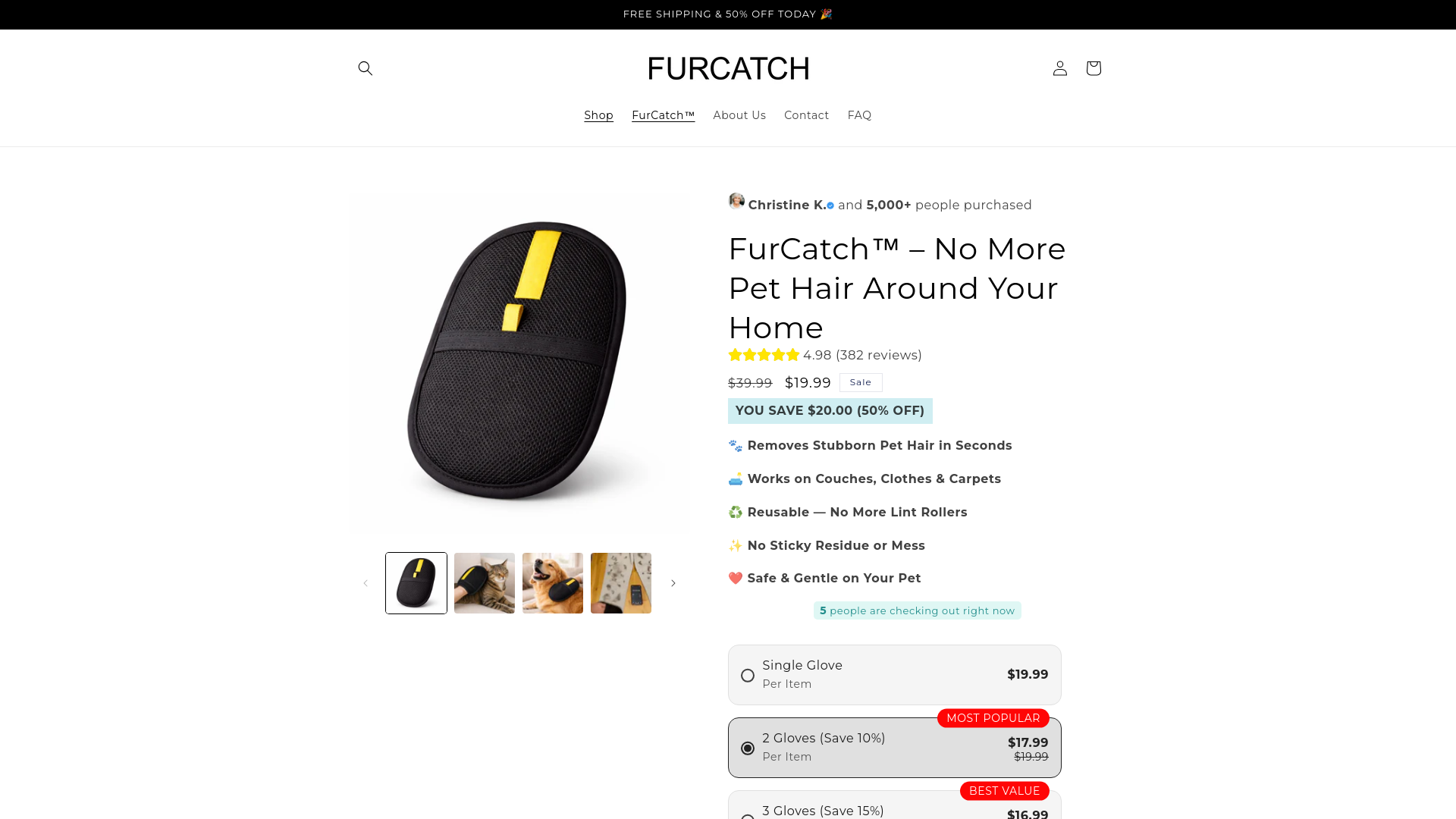 website screenshot of https://furcatchco.com/