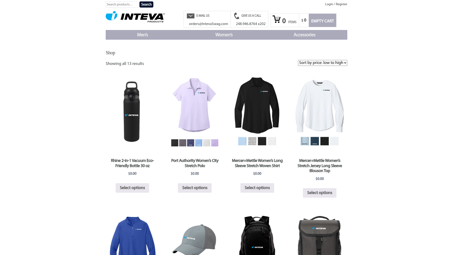 website screenshot of https://intevaswag.com/