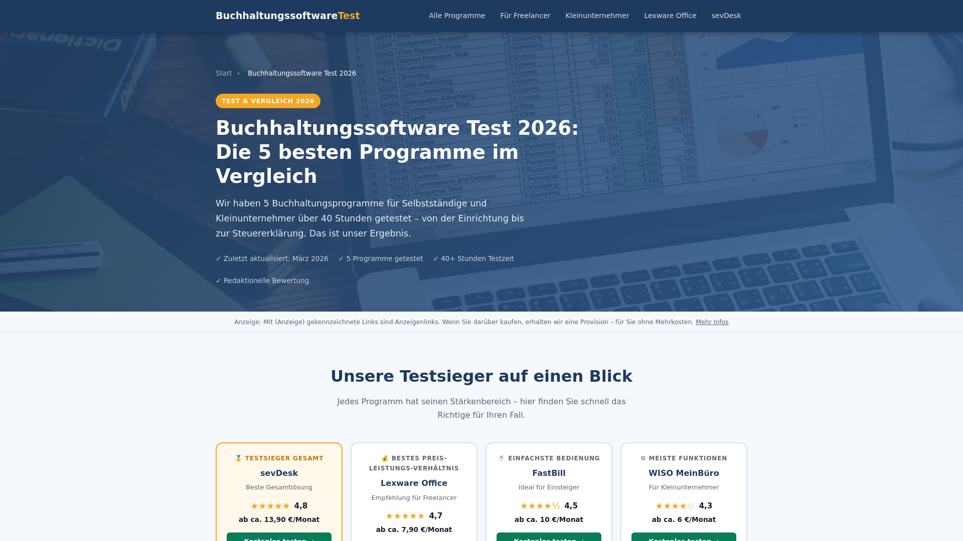 website screenshot of https://buchhaltungssoftware-test.de
