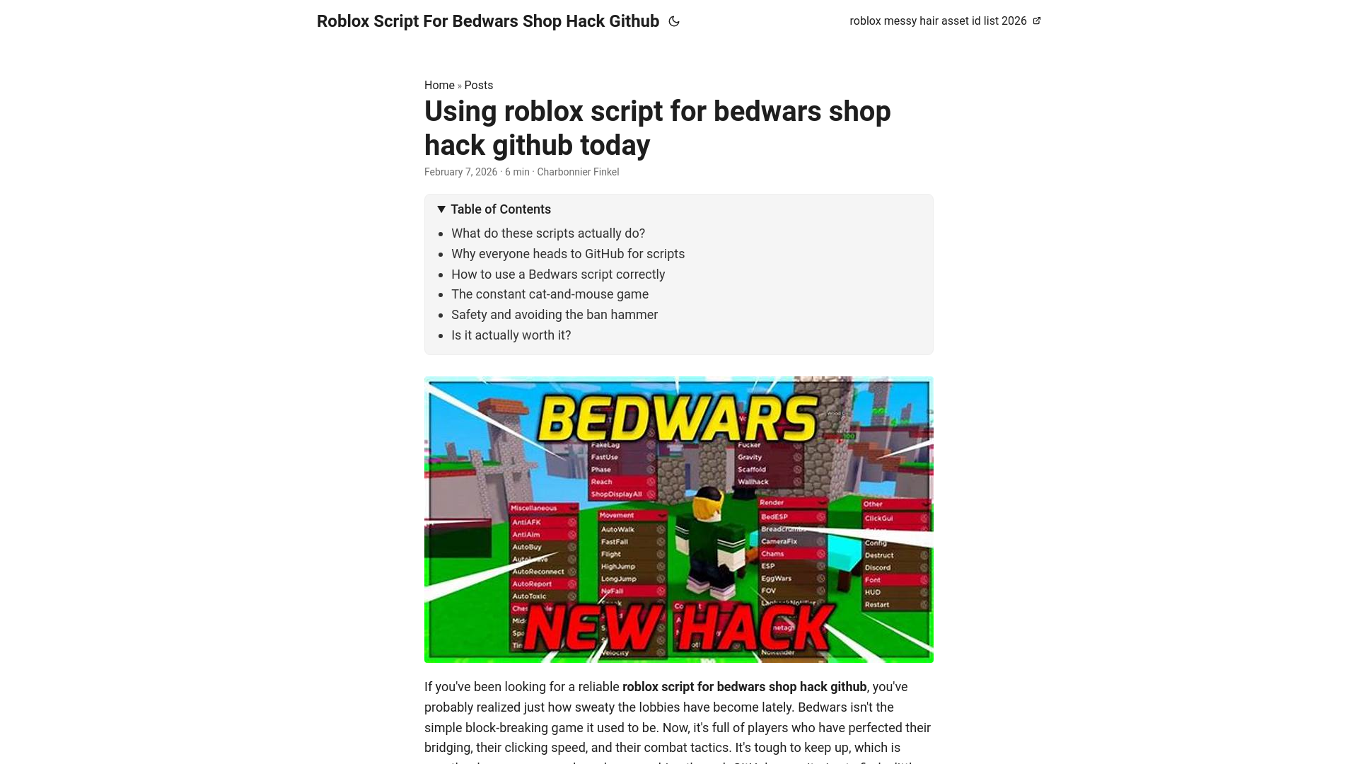website screenshot of https://roblox-script-for-bedwars-shop-hack-github.pages.dev/