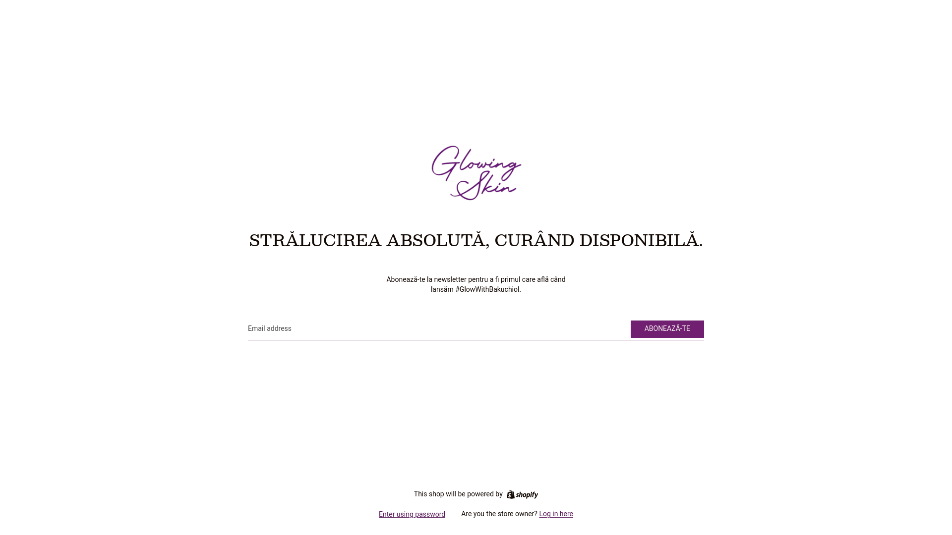 website screenshot of https://glowingskinromania.com/