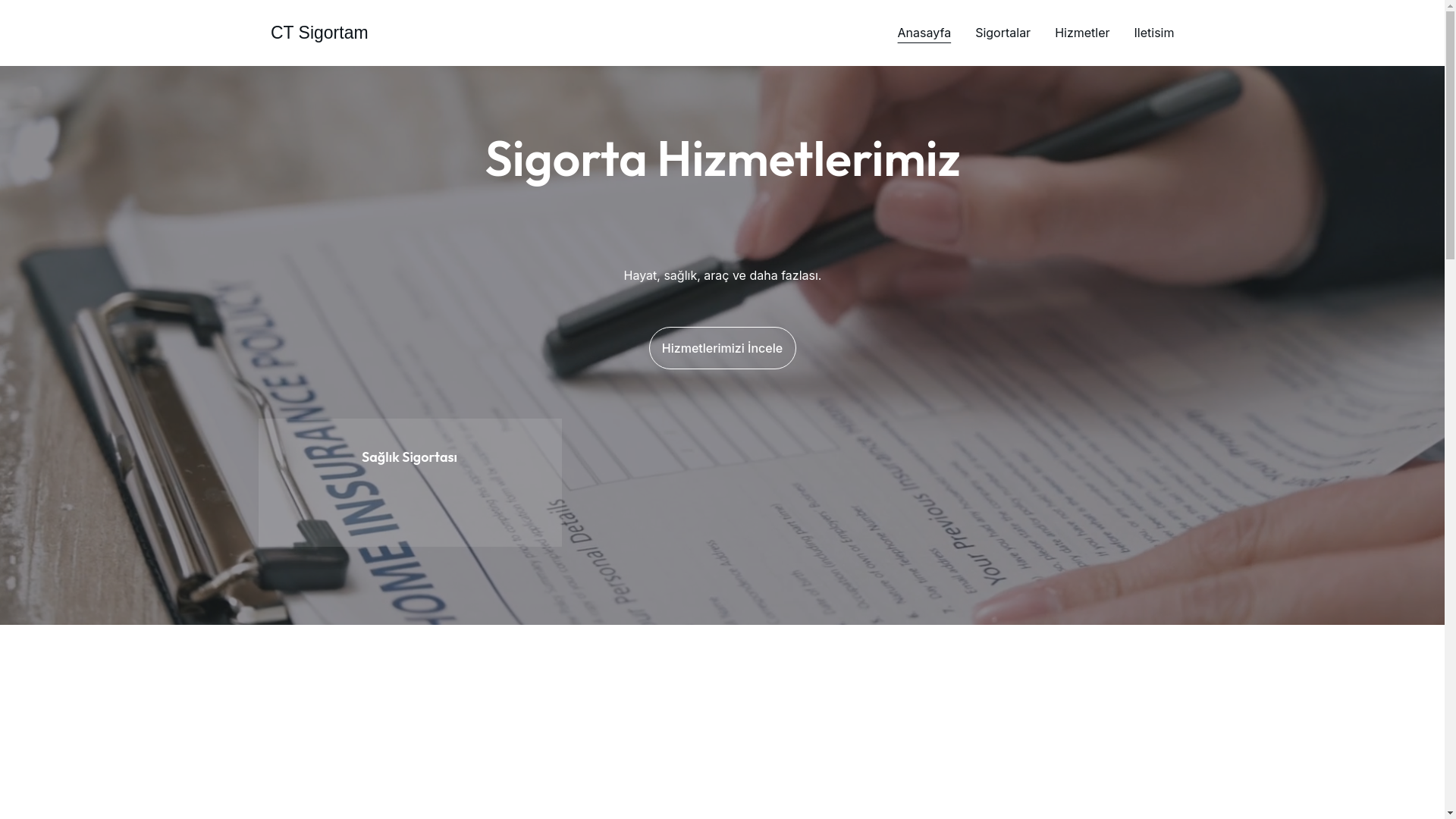 website screenshot of https://ctsigortam.com/