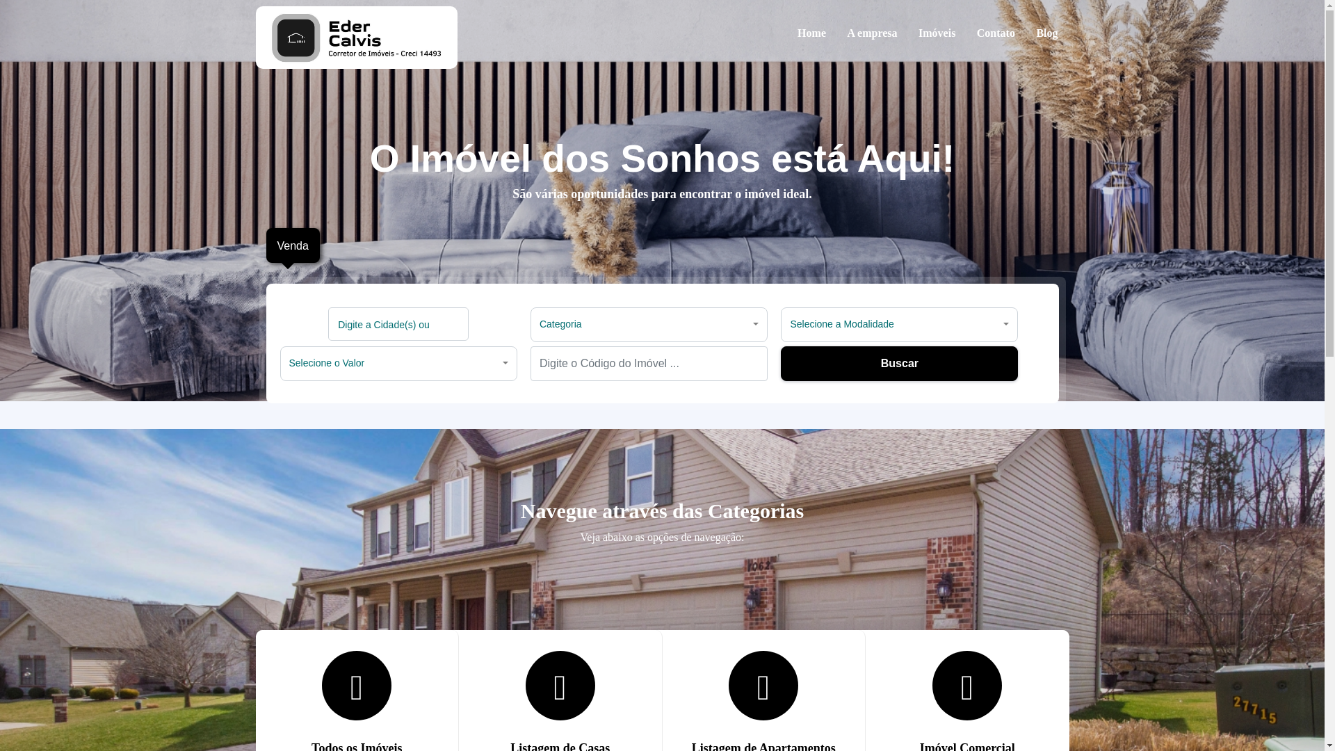 website screenshot of https://edercalvis.com.br/