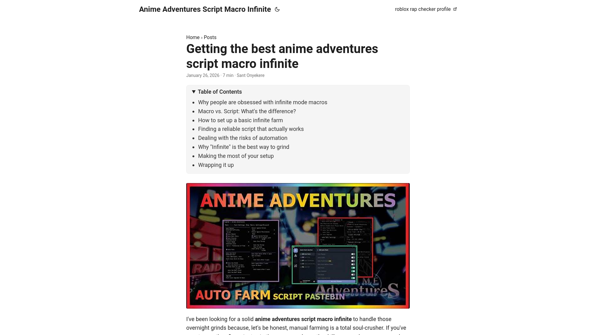 website screenshot of https://anime-adventures-script-macro-infinite.pages.dev/