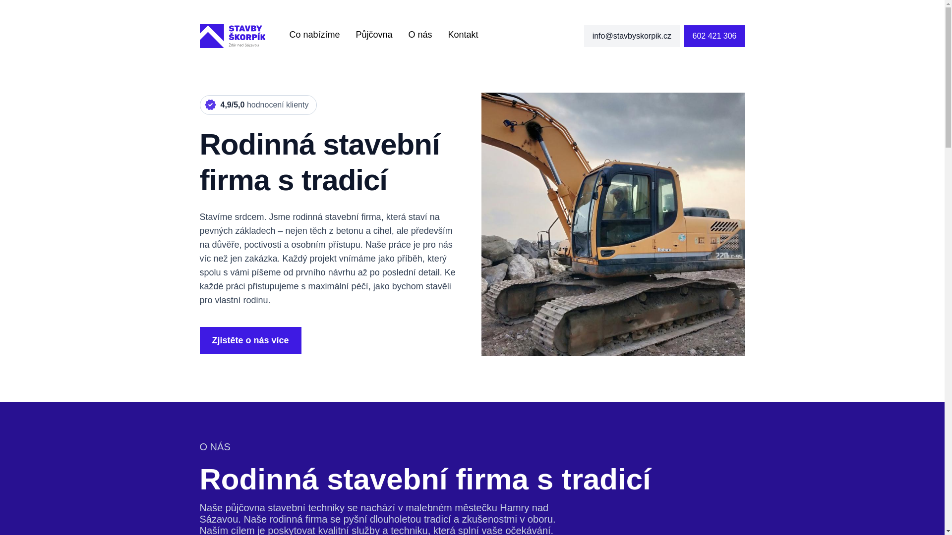 website screenshot of https://pujcovna-skorpik.pages.dev/
