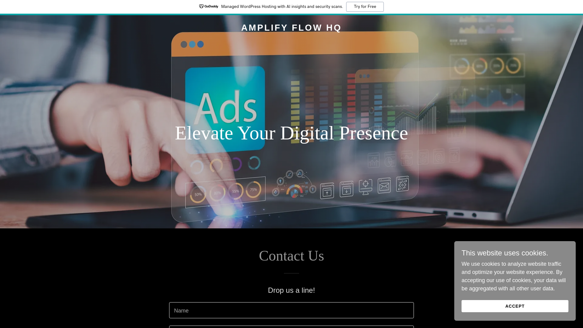 website screenshot of https://amplifyflowhq.com/