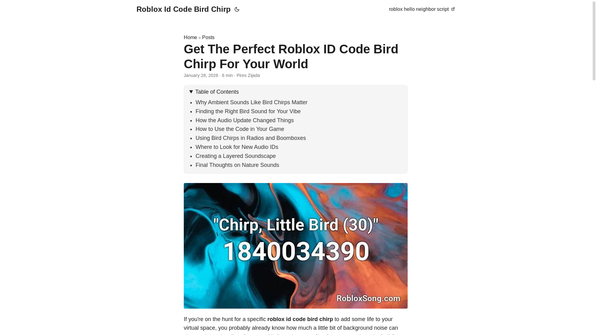 website screenshot of https://roblox-id-code-bird-chirp.pages.dev/