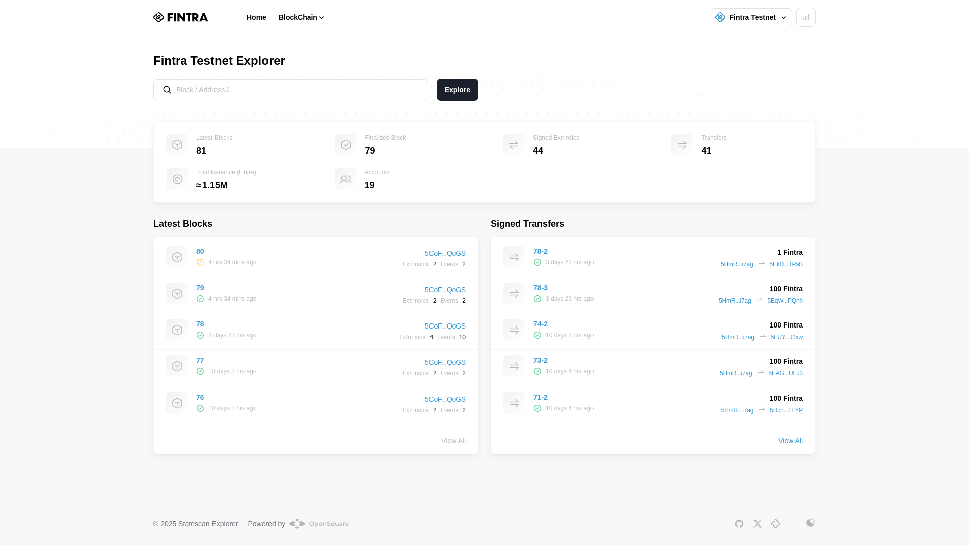 website screenshot of https://statescan-fintra-testnet.pages.dev/