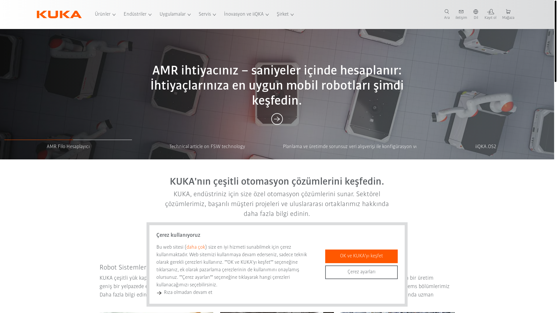 website screenshot of https://kuka.com/