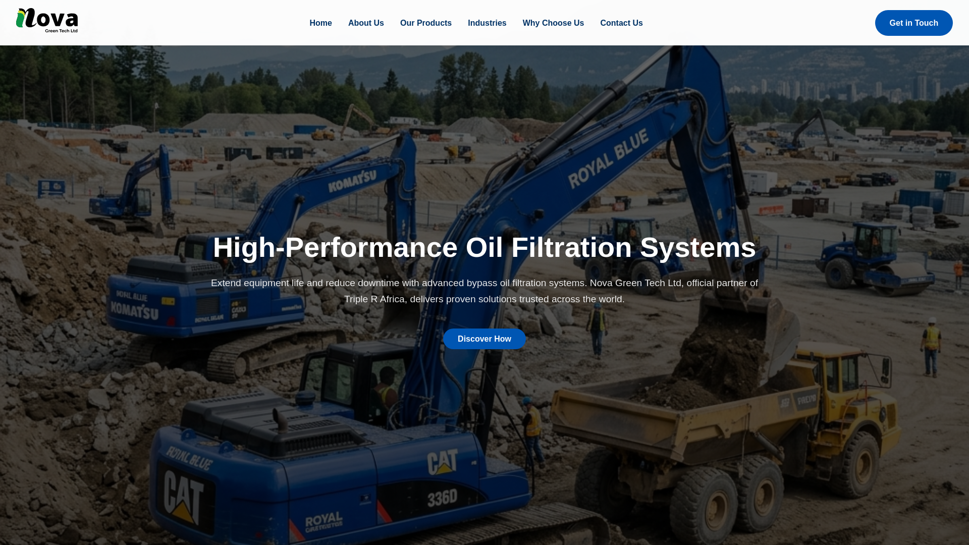 website screenshot of https://novagreentechltd.com/