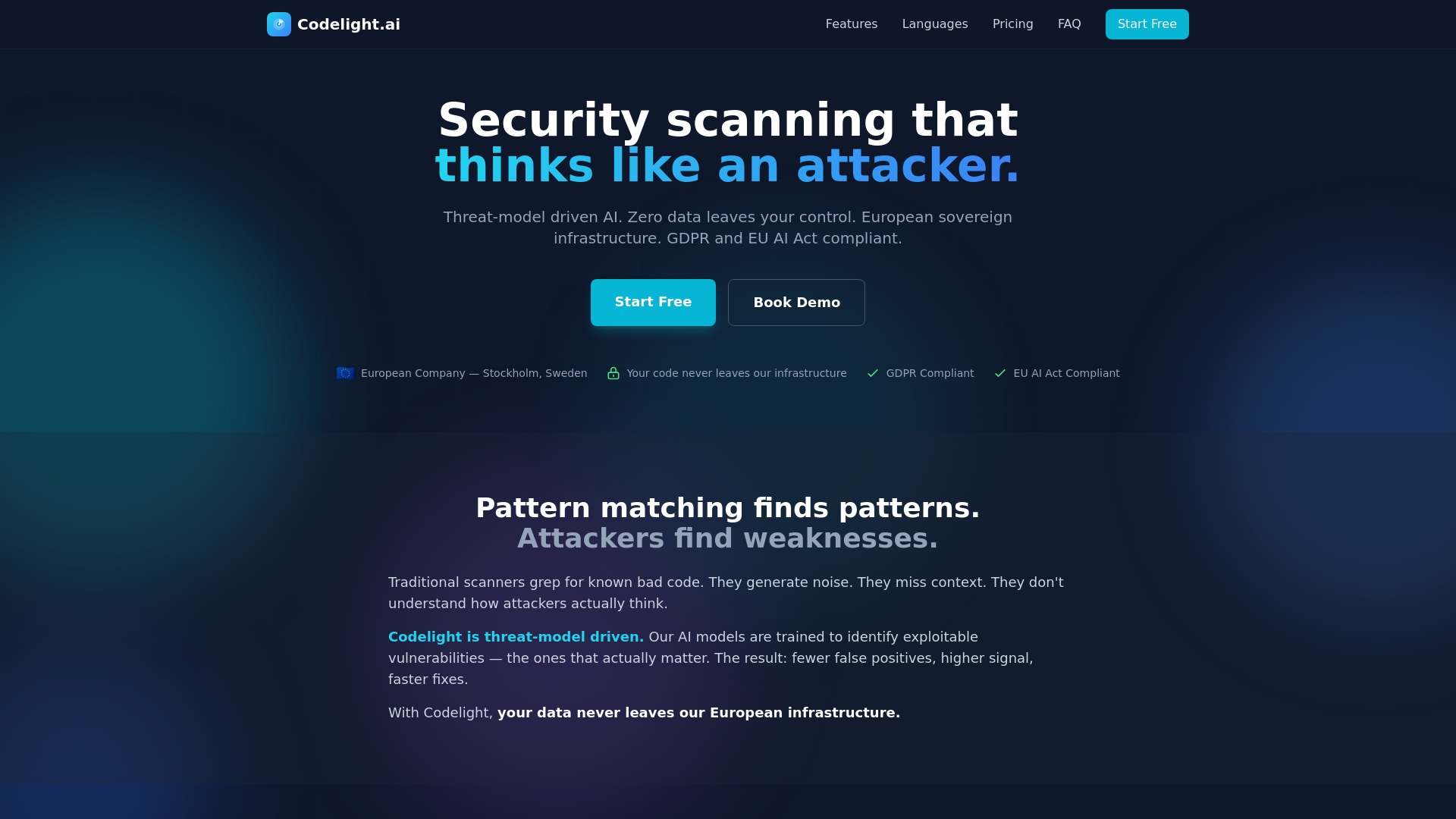 website screenshot of https://codelight-website.pages.dev/