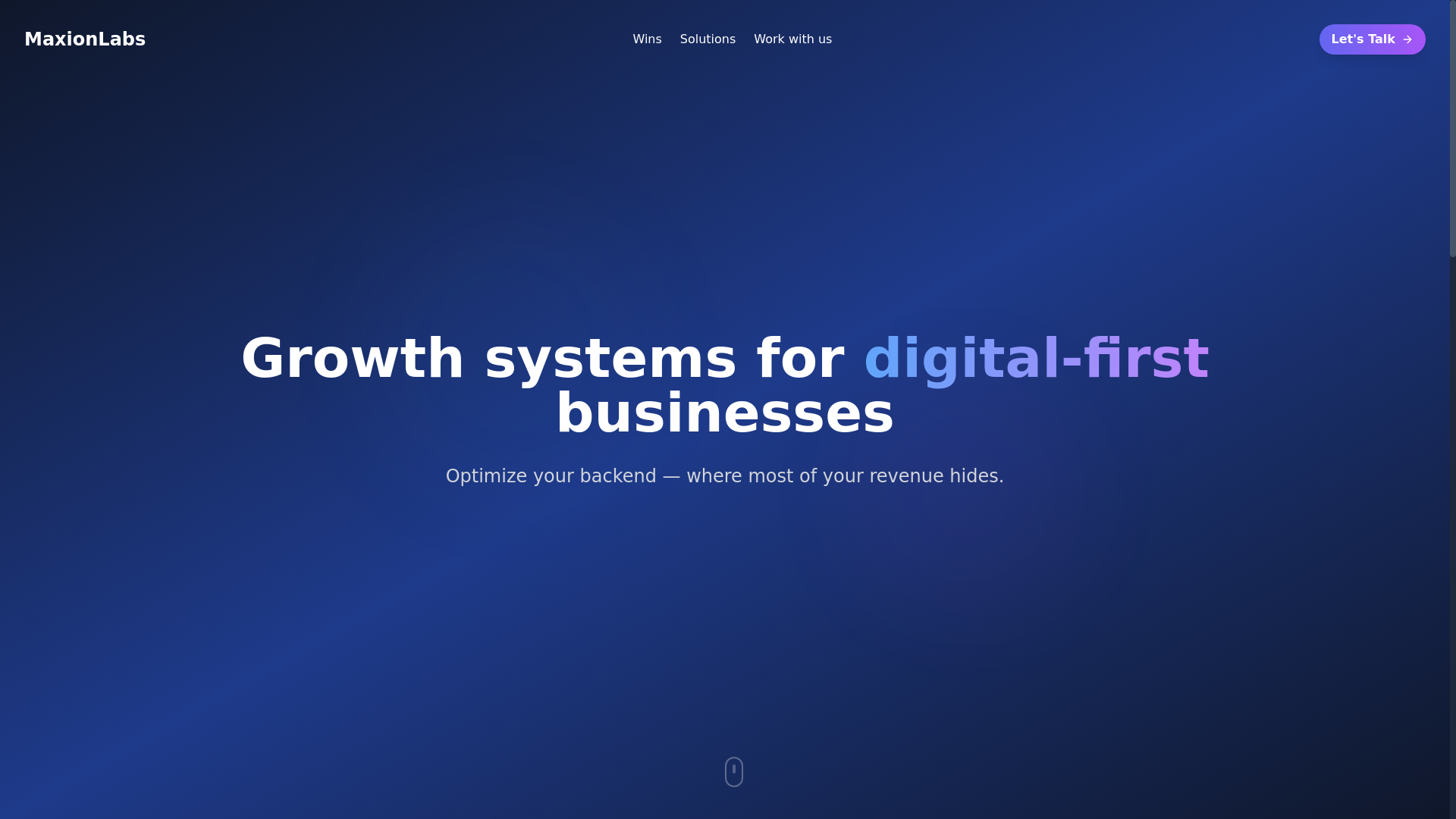 website screenshot of https://growthmaxionlabs.com/