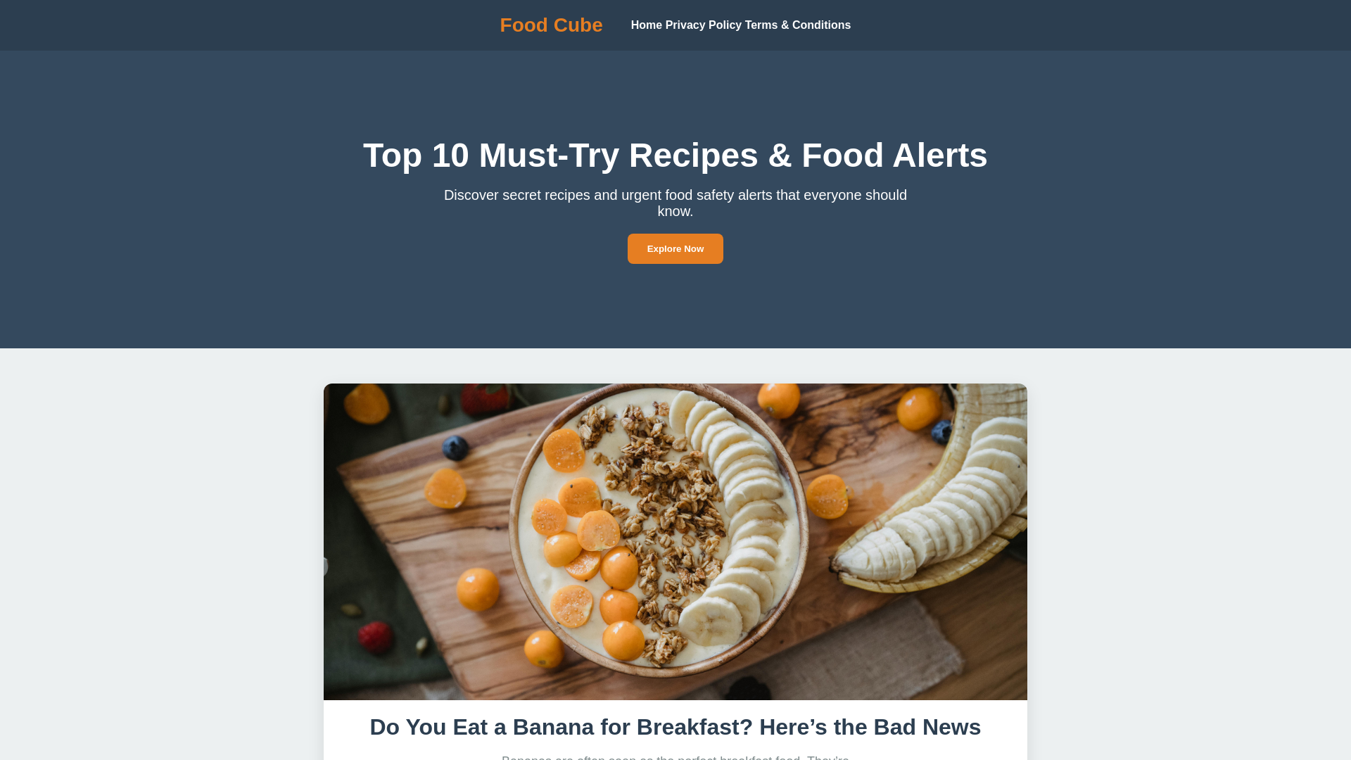 website screenshot of https://foodcube.me/