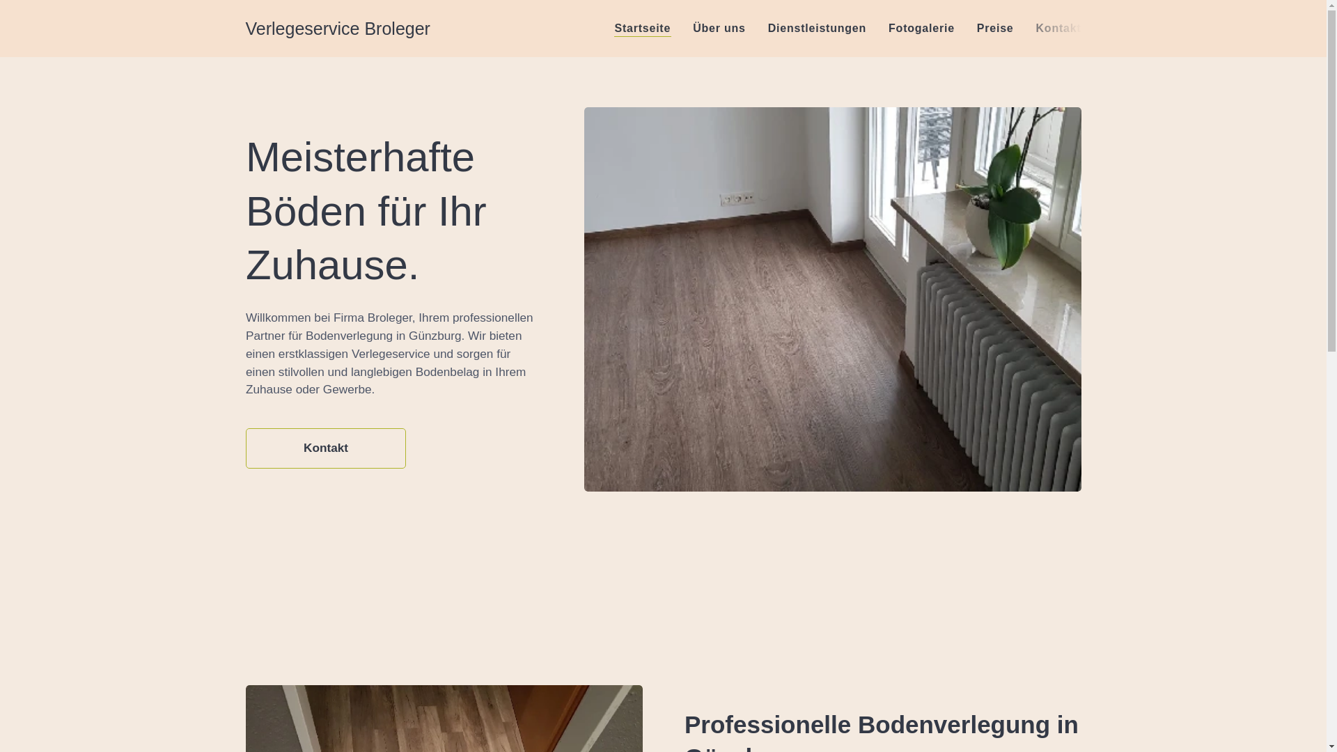 website screenshot of https://verlegeservice-broleger.de/