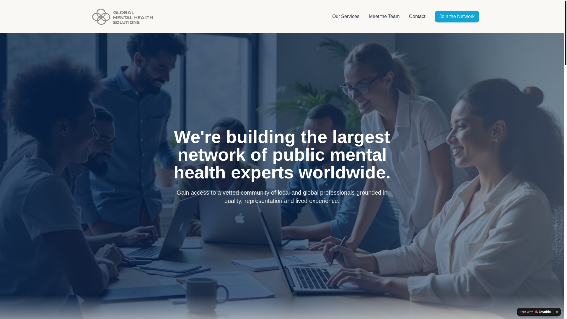 website screenshot of https://globalmhs.org/