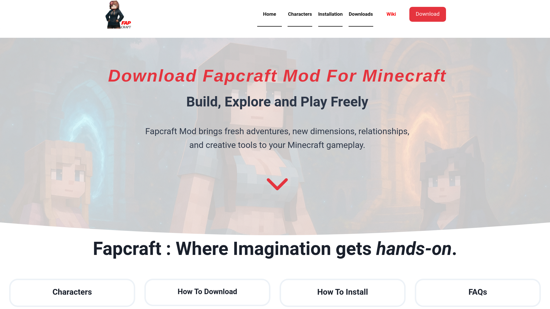 website screenshot of https://fapcraftx.com/