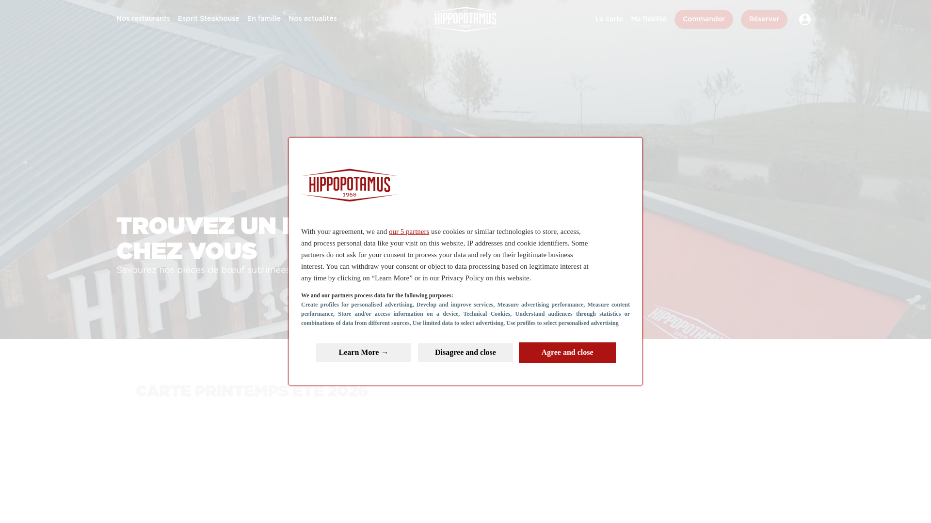 website screenshot of http://www.hippopotamus.fr/