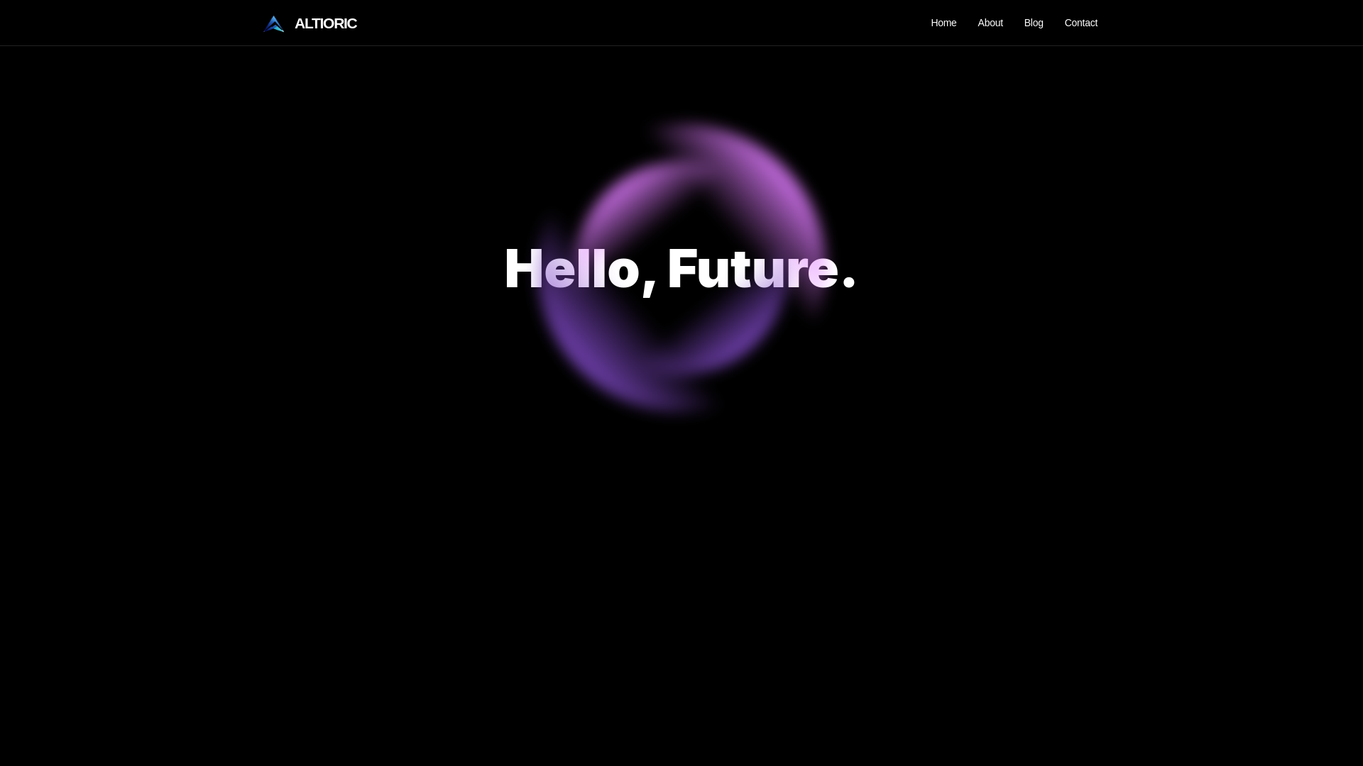 website screenshot of https://altioric.ai/