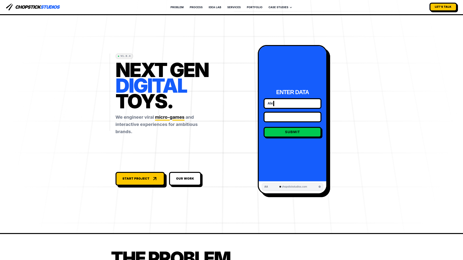 website screenshot of https://chopstickhq.com/