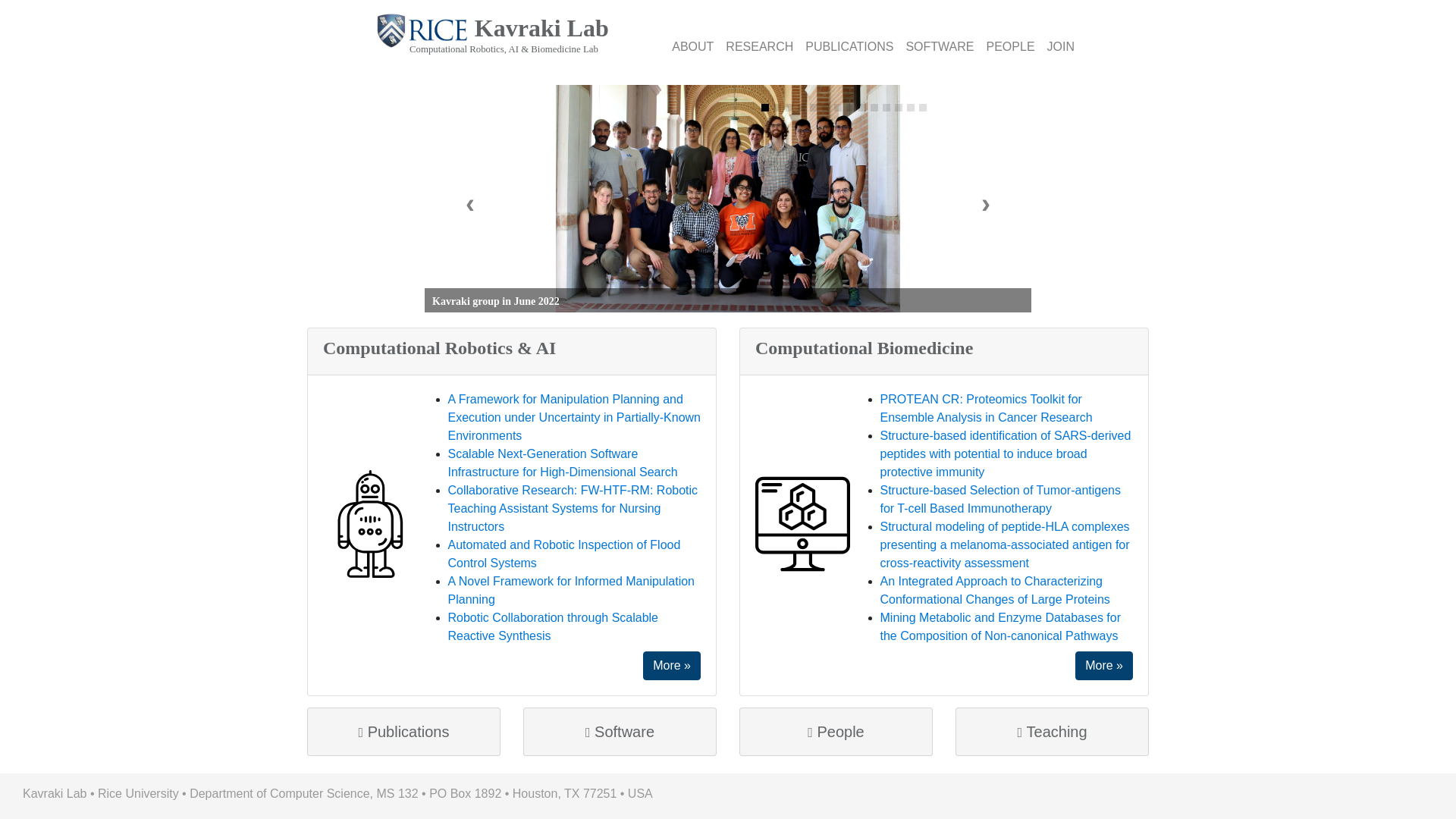 website screenshot of https://kavrakilab-website.pages.dev/