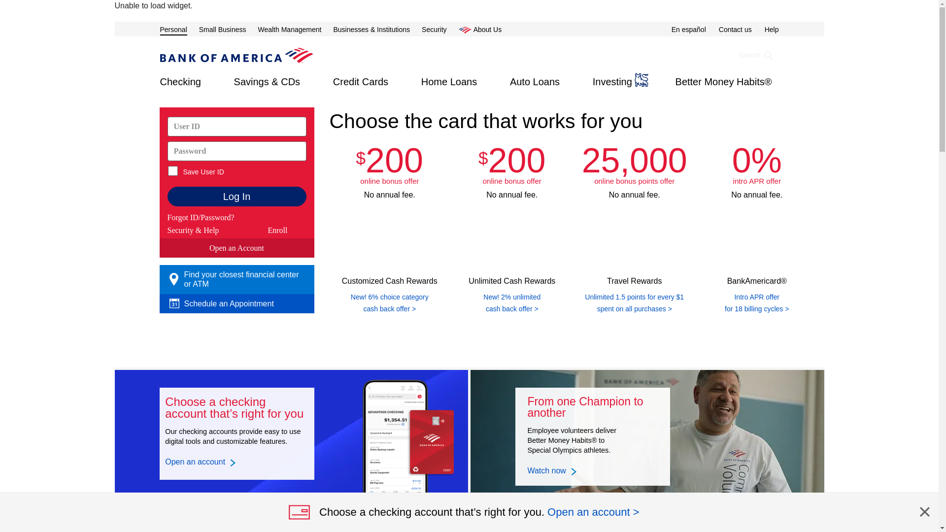 website screenshot of https://bofa.com/