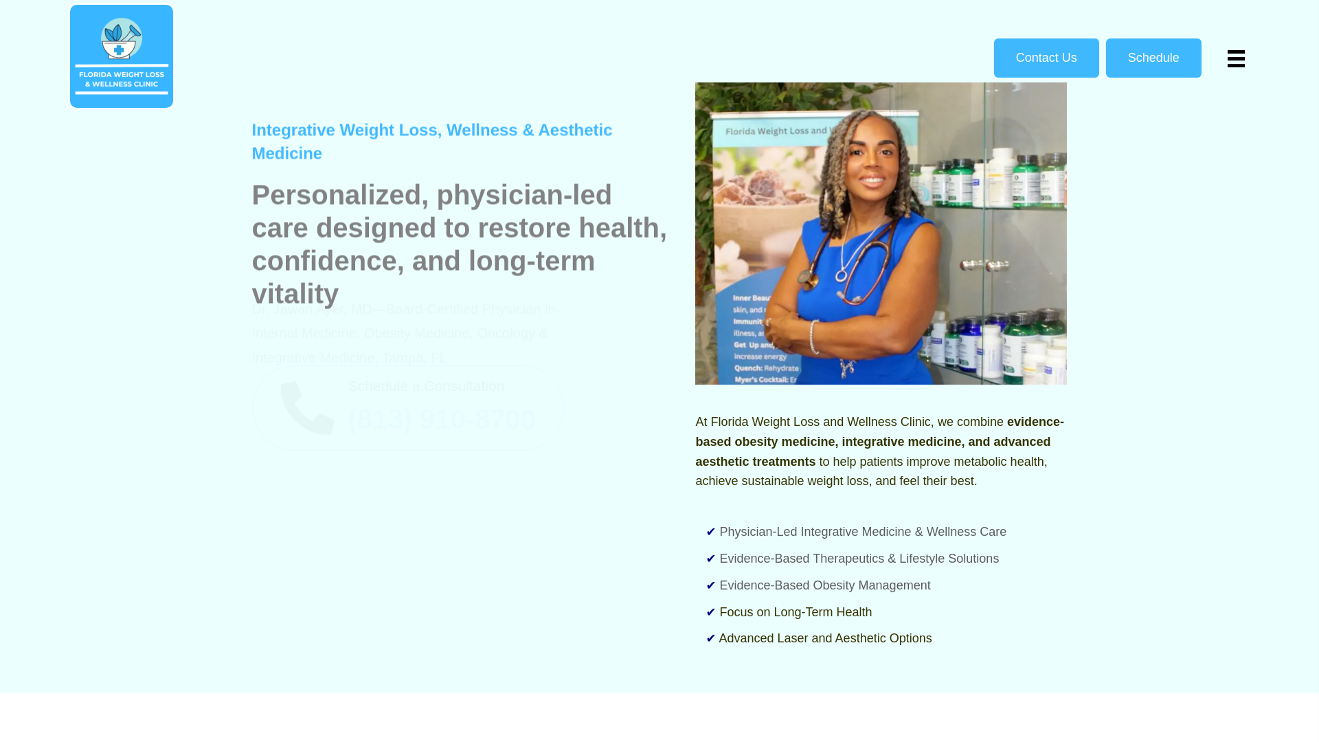 website screenshot of https://floridaweightlossandwellnessclinic.com